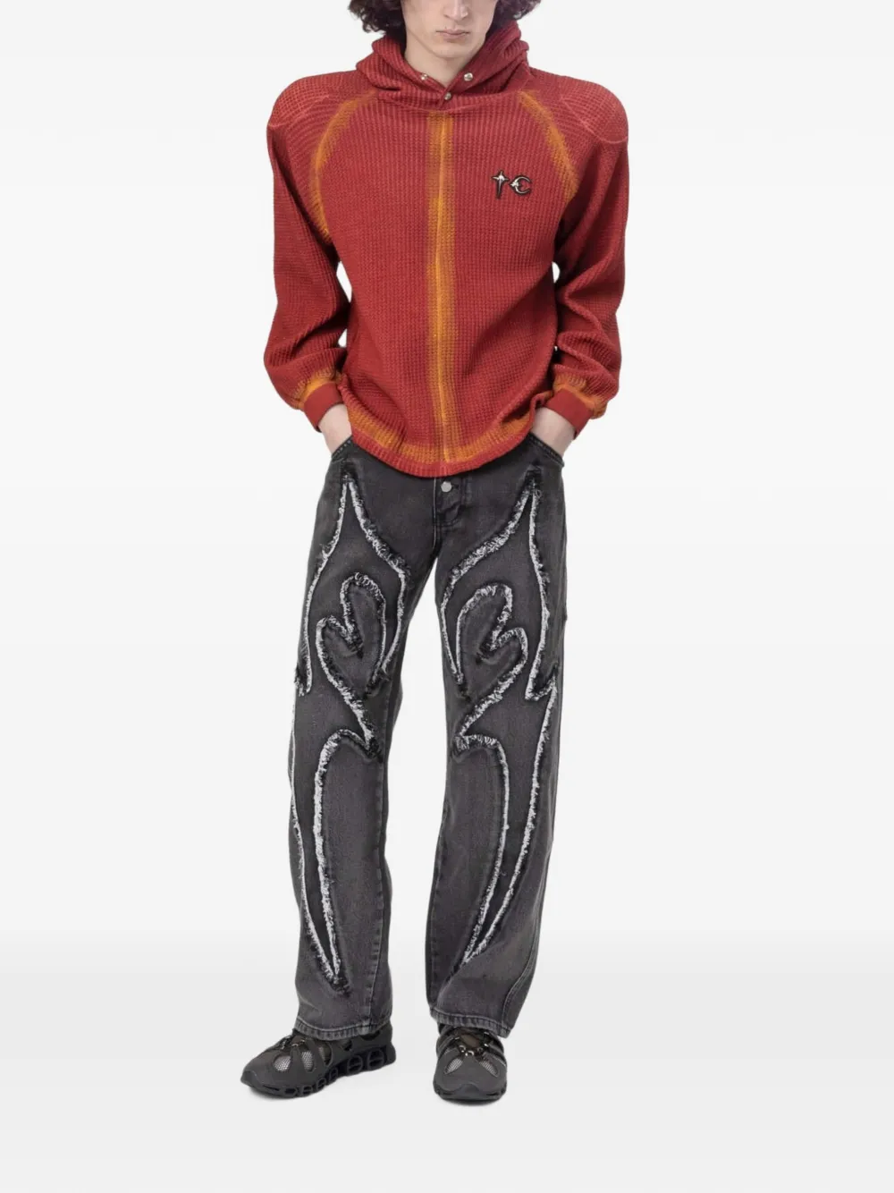 THUG CLUB Bulk Shoulder hoodie Rood