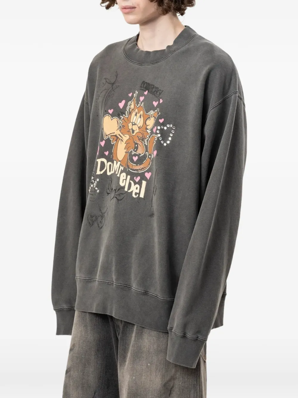 DOMREBEL Boom crystal-embellished sweatshirt Zwart