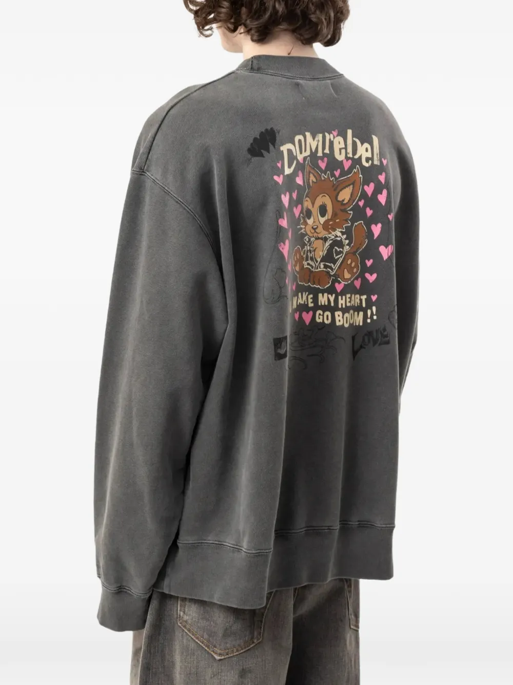 DOMREBEL Boom crystal-embellished sweatshirt Zwart