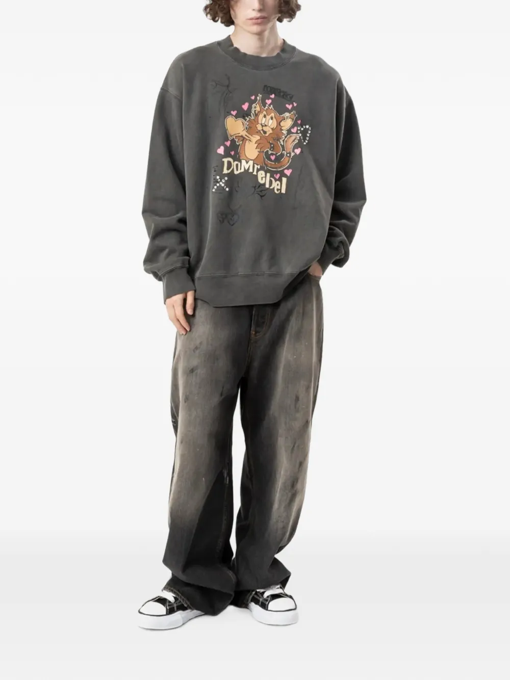 DOMREBEL Boom crystal-embellished sweatshirt Zwart