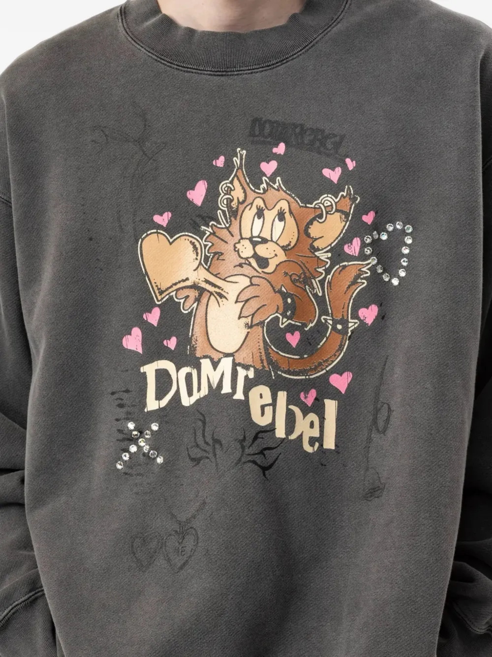 DOMREBEL Boom crystal-embellished sweatshirt Zwart