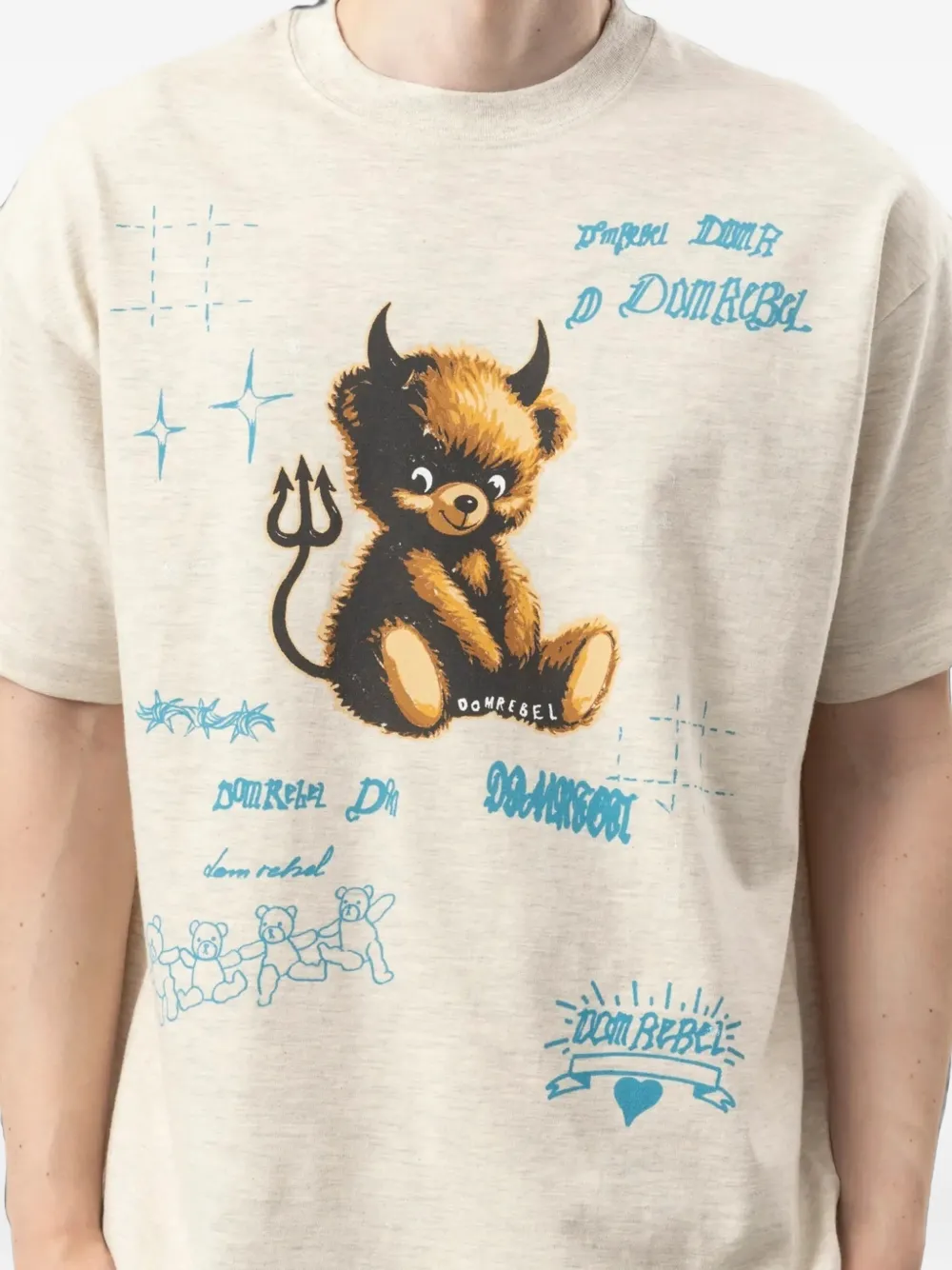 DOMREBEL Lil Dev T-shirt met grafische print Beige