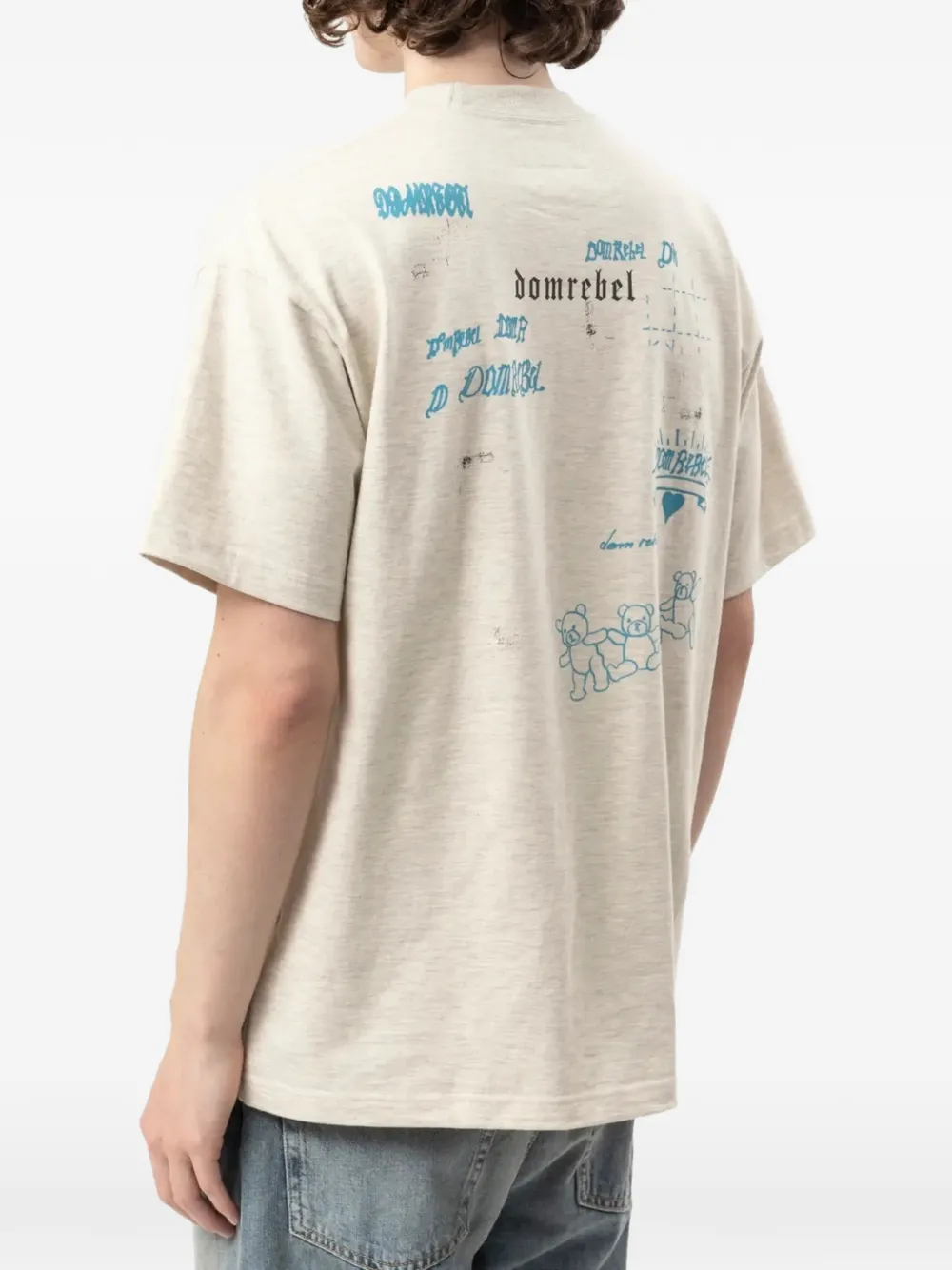DOMREBEL Lil Dev T-shirt met grafische print Beige