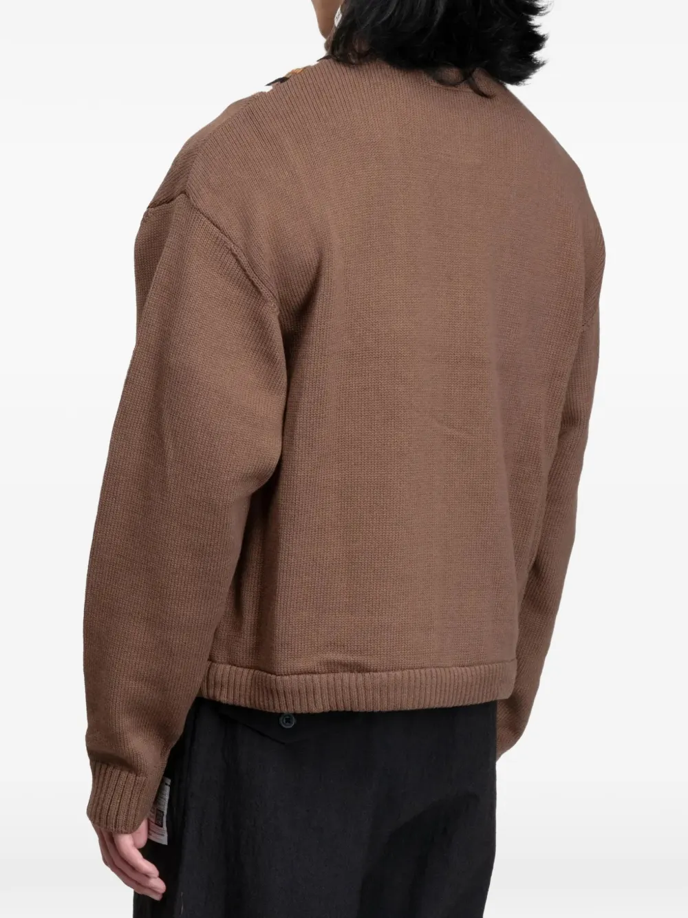 Maison MIHARA YASUHIRO Bedwin gestreept vest met rits Bruin