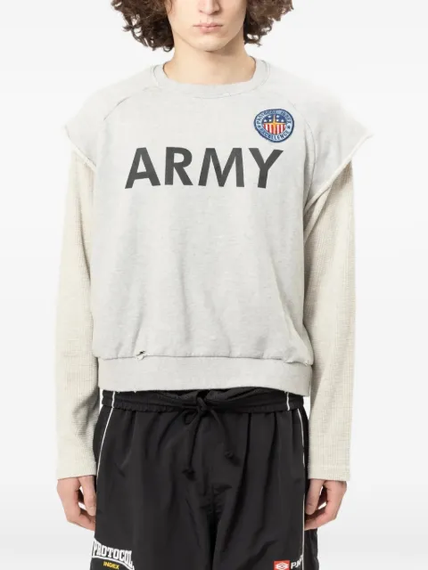 PROTOCOL INDEX layered-distressed sweatshirt