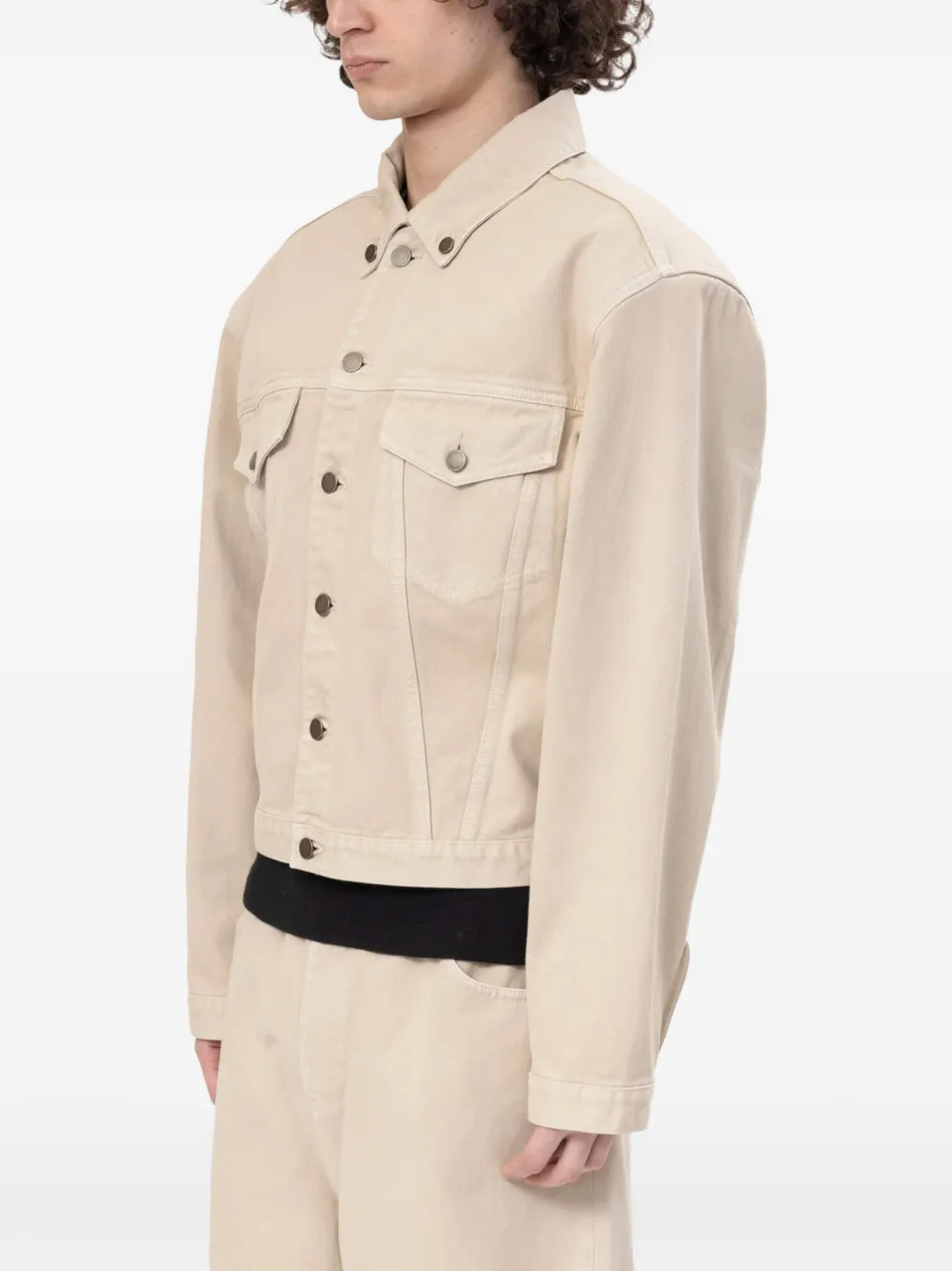 ENTIRE STUDIOS Shrunken denim jack Beige