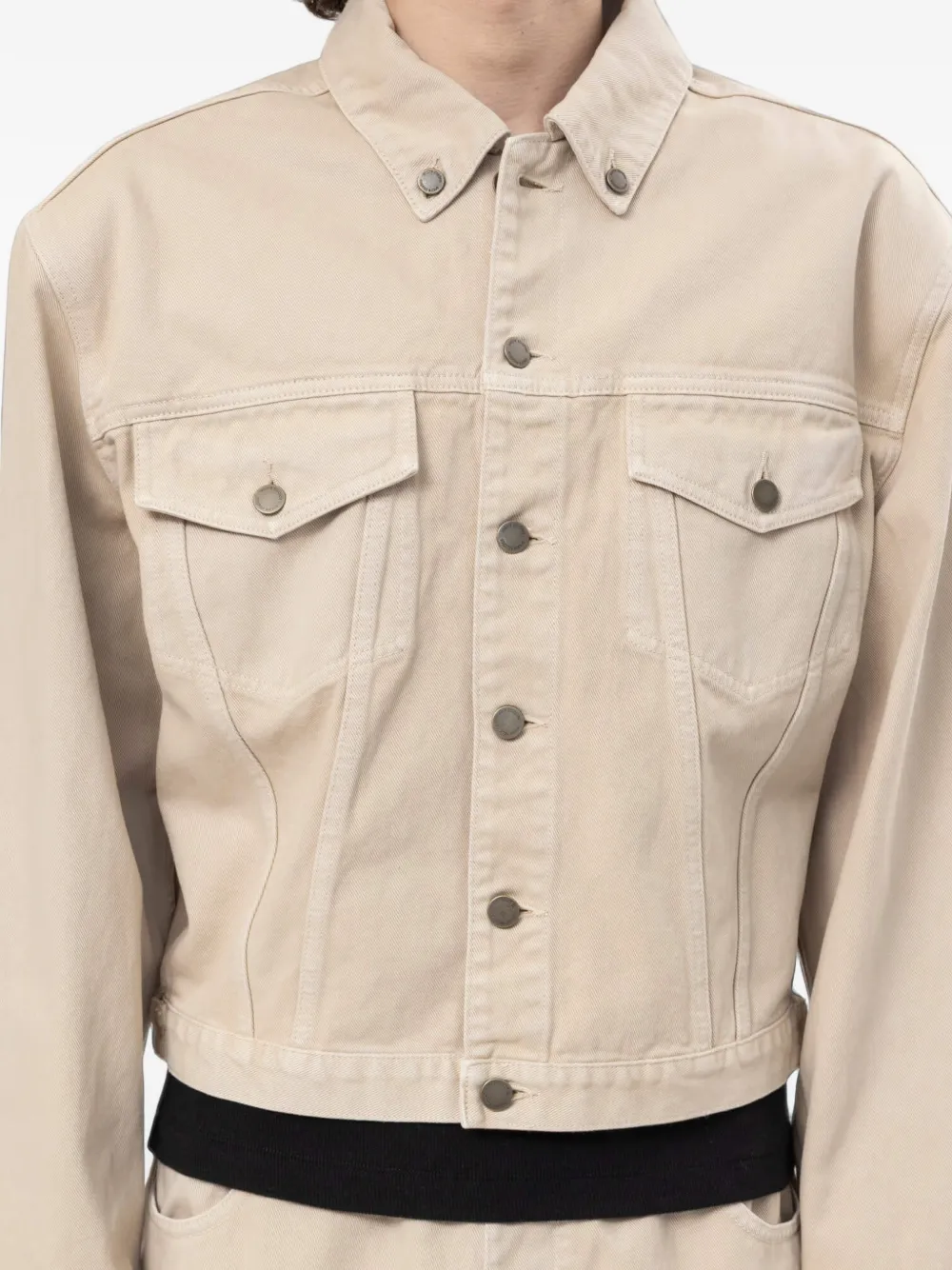 ENTIRE STUDIOS Shrunken denim jack Beige
