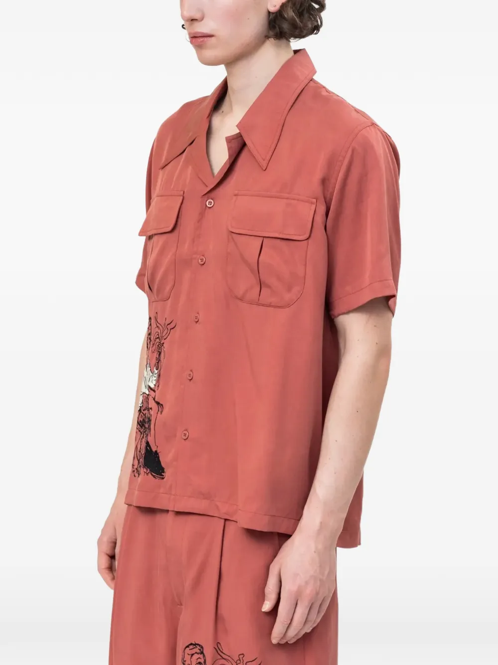 KidSuper Tecnacolor Dreams embroidered shirt Rood