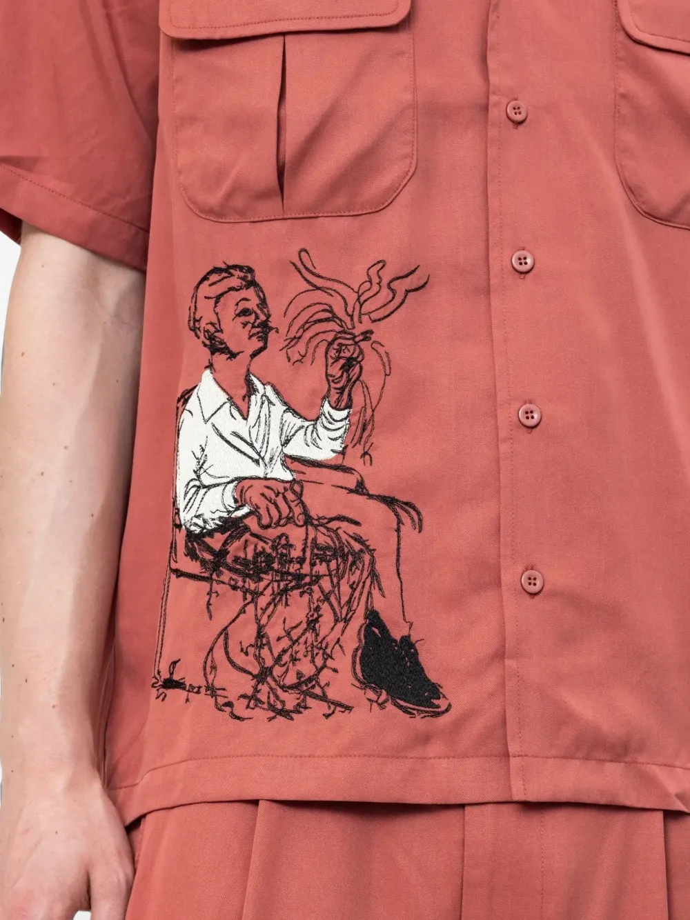 KidSuper Tecnacolor Dreams embroidered shirt Rood