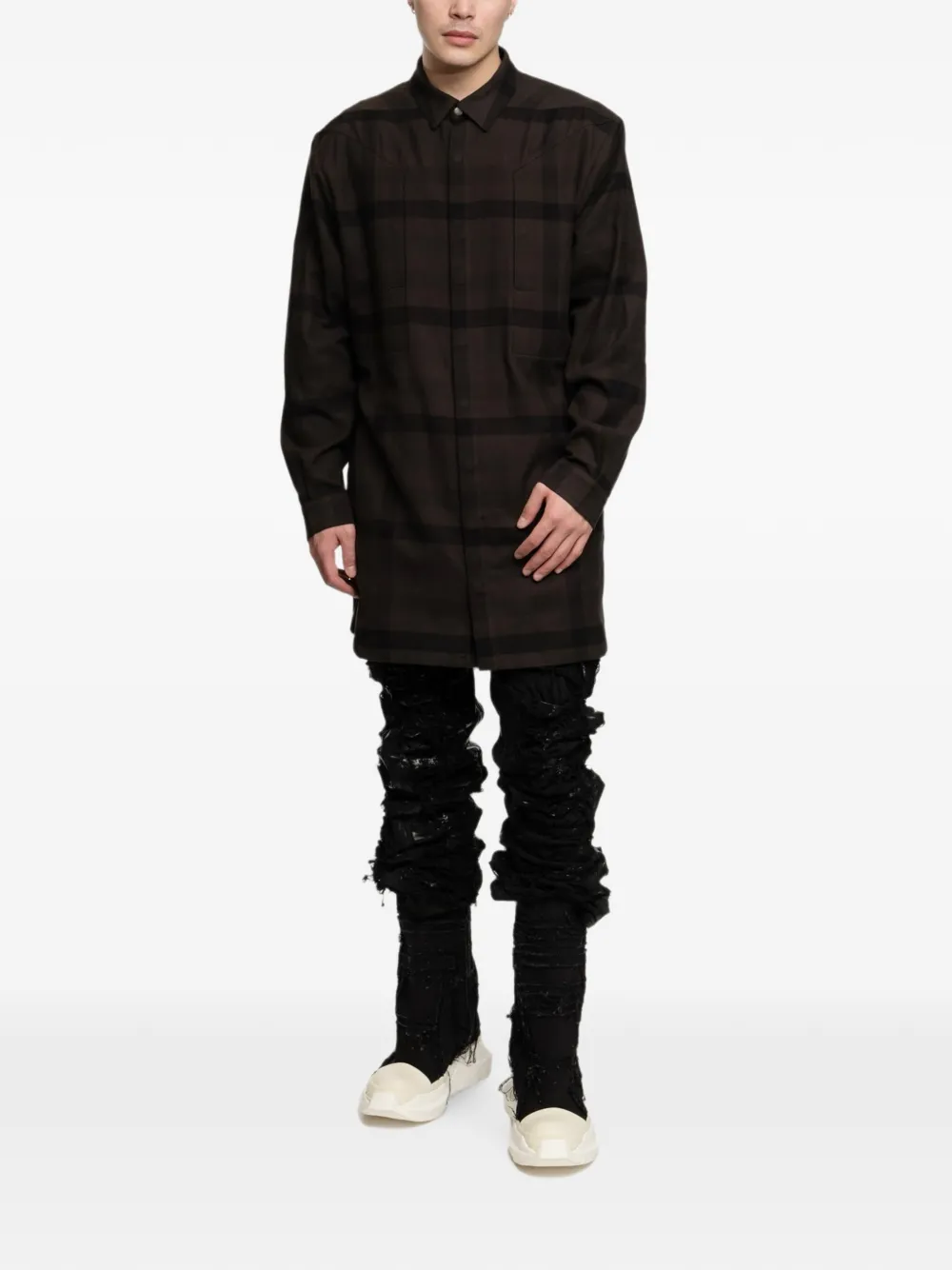 Rick Owens Jumbo Fogpocket shirt Bruin