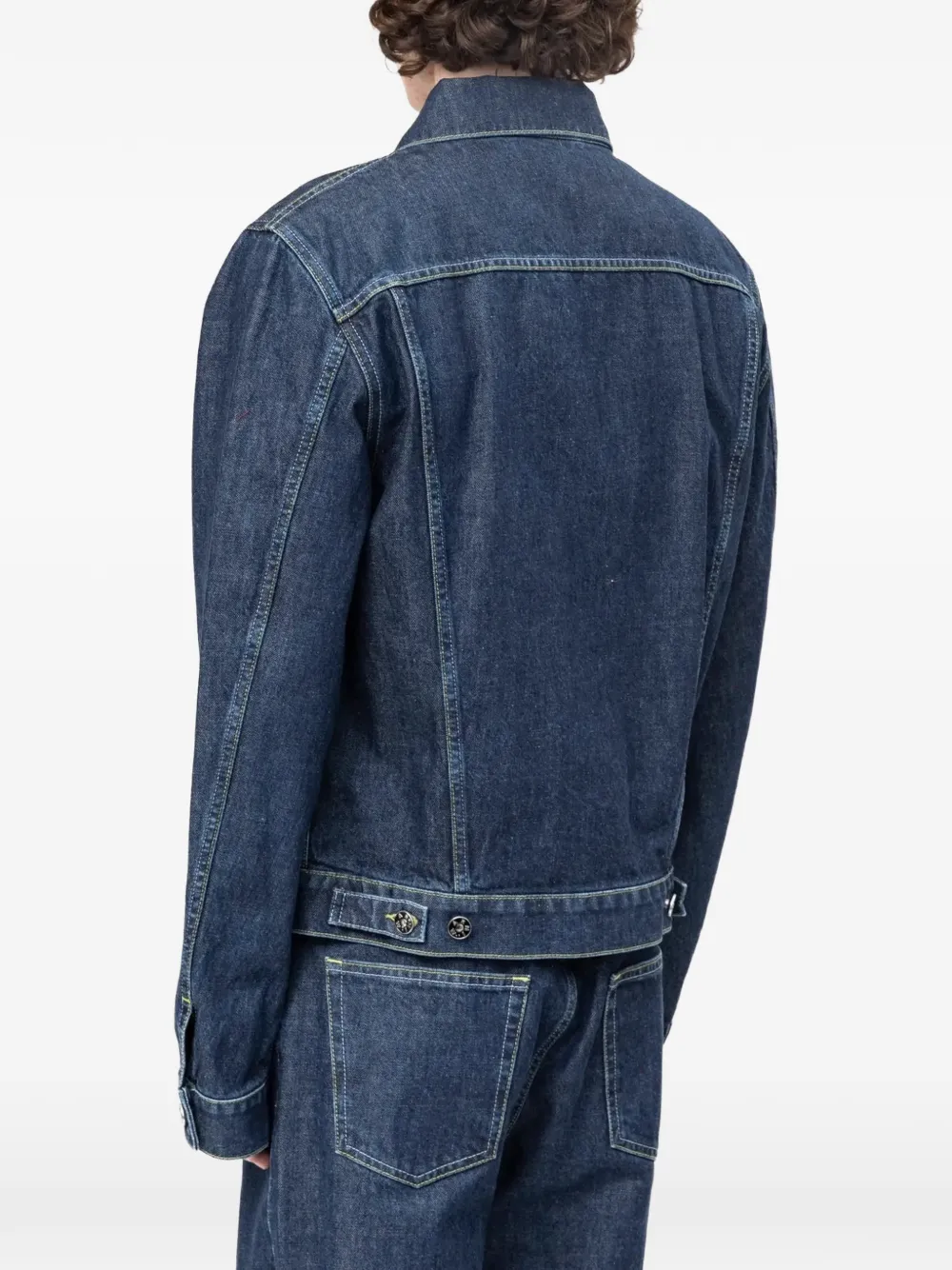 Marni Denim jack met geborduurd logo Blauw