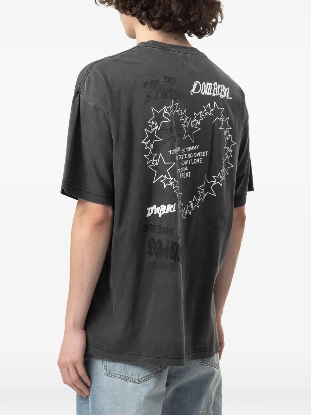 DOMREBEL Treats T-shirt met teddybeer-print Grijs