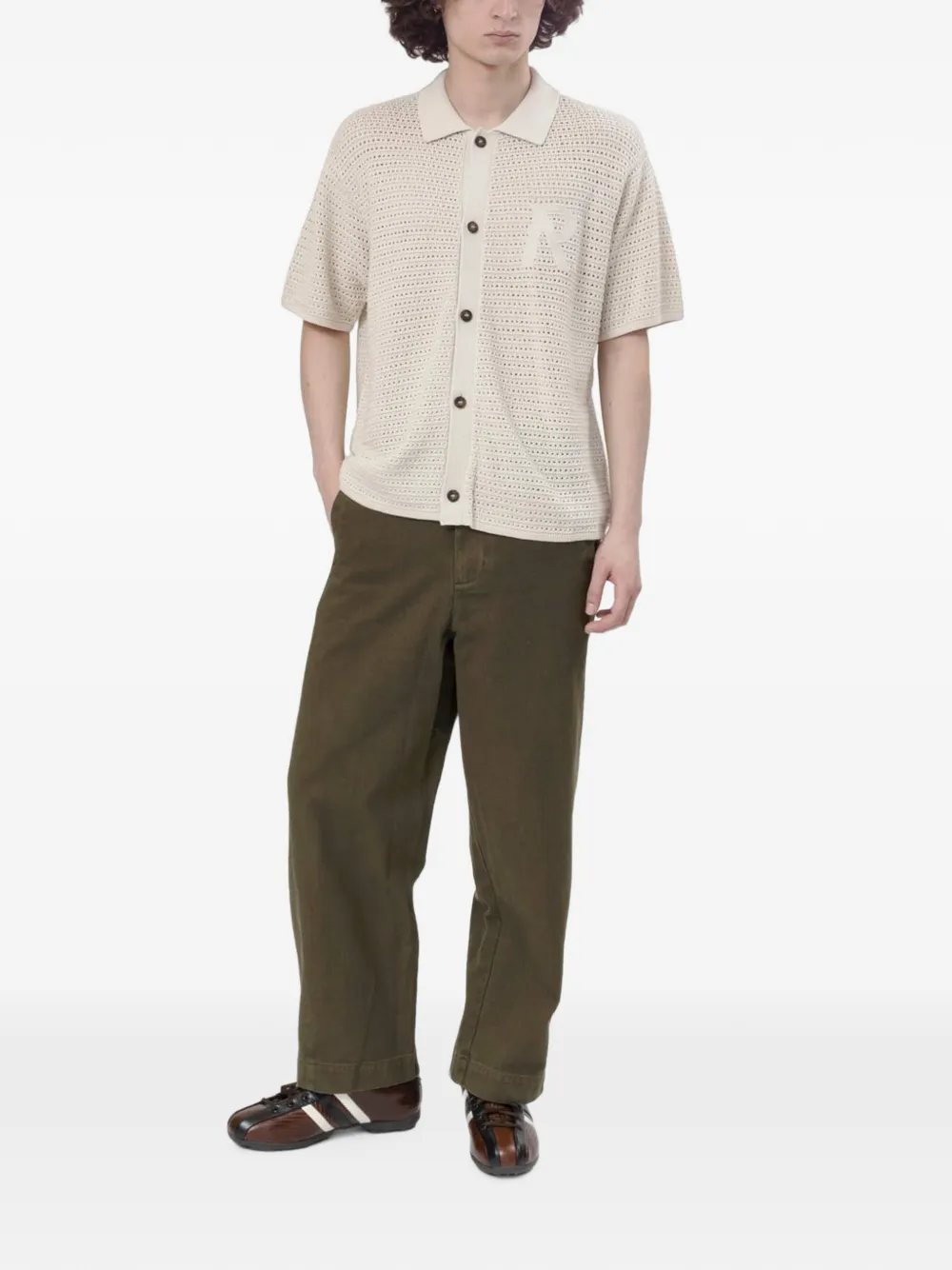 Represent Pico opengebreid overhemd Beige