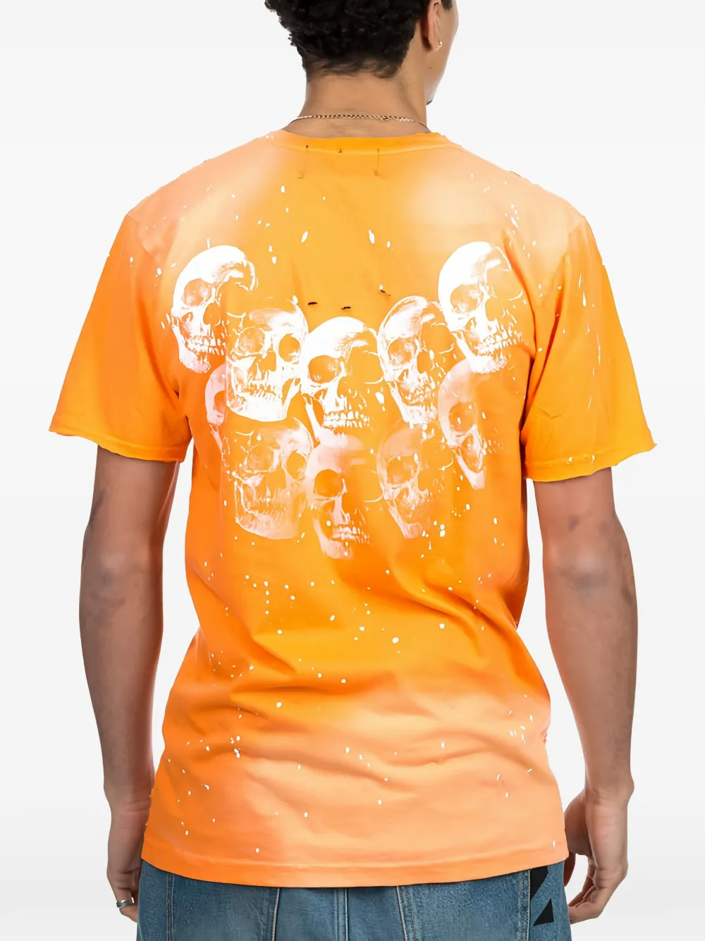 DOMREBEL Amigos T-shirt met verfspatten Oranje