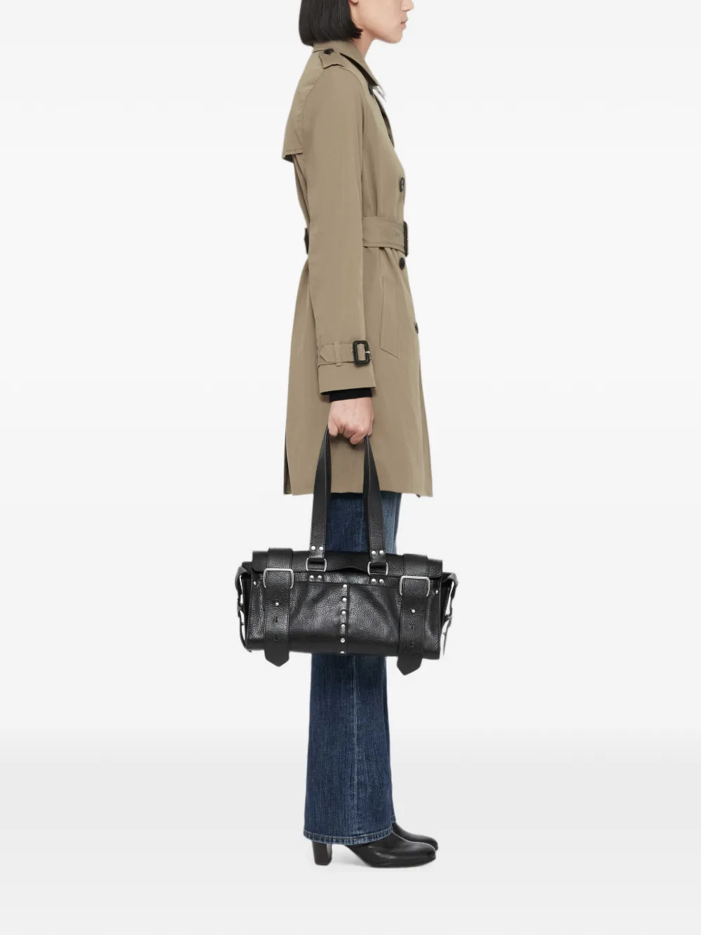 AllSaints Leonard trenchcoat met dubbele rij knopen Bruin