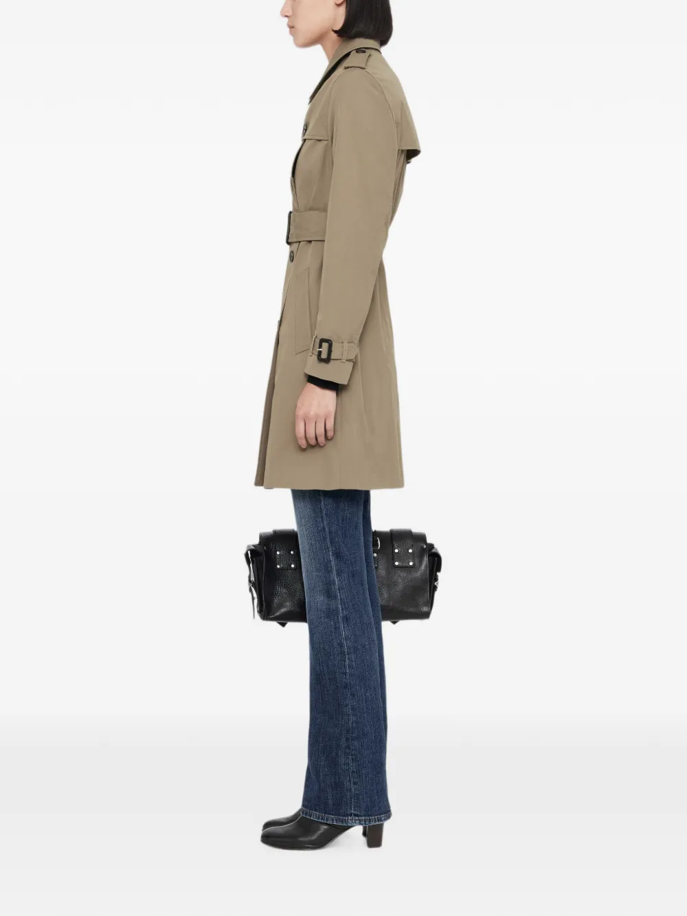 AllSaints Leonard trenchcoat met dubbele rij knopen Bruin