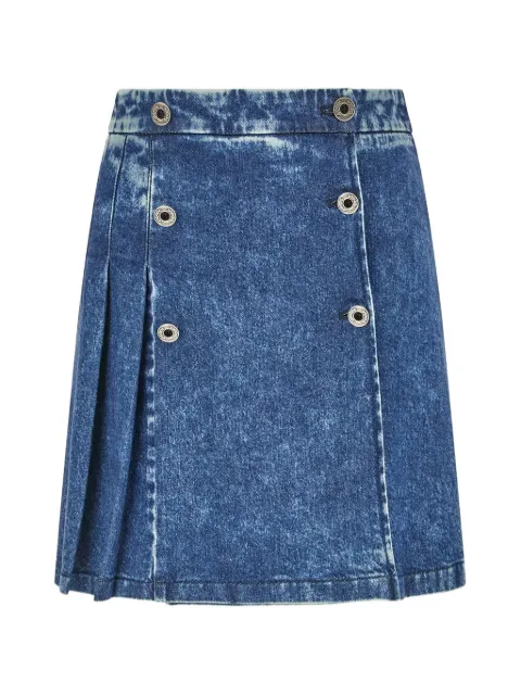 Pence double-breasted pleated mini skirt