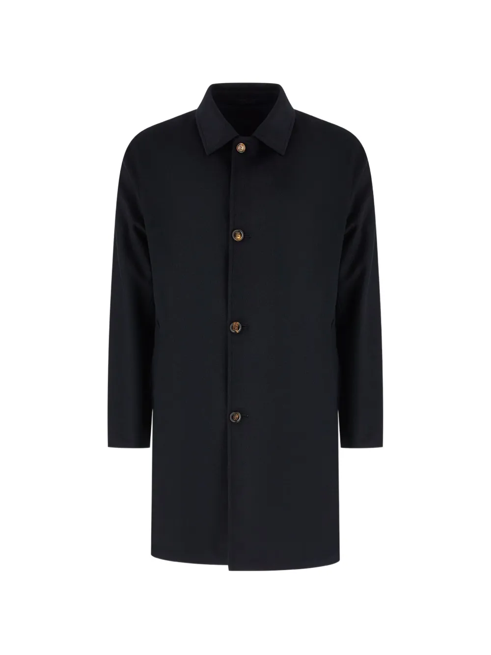 Kired Single-breasted Spread-collar Coat In Black