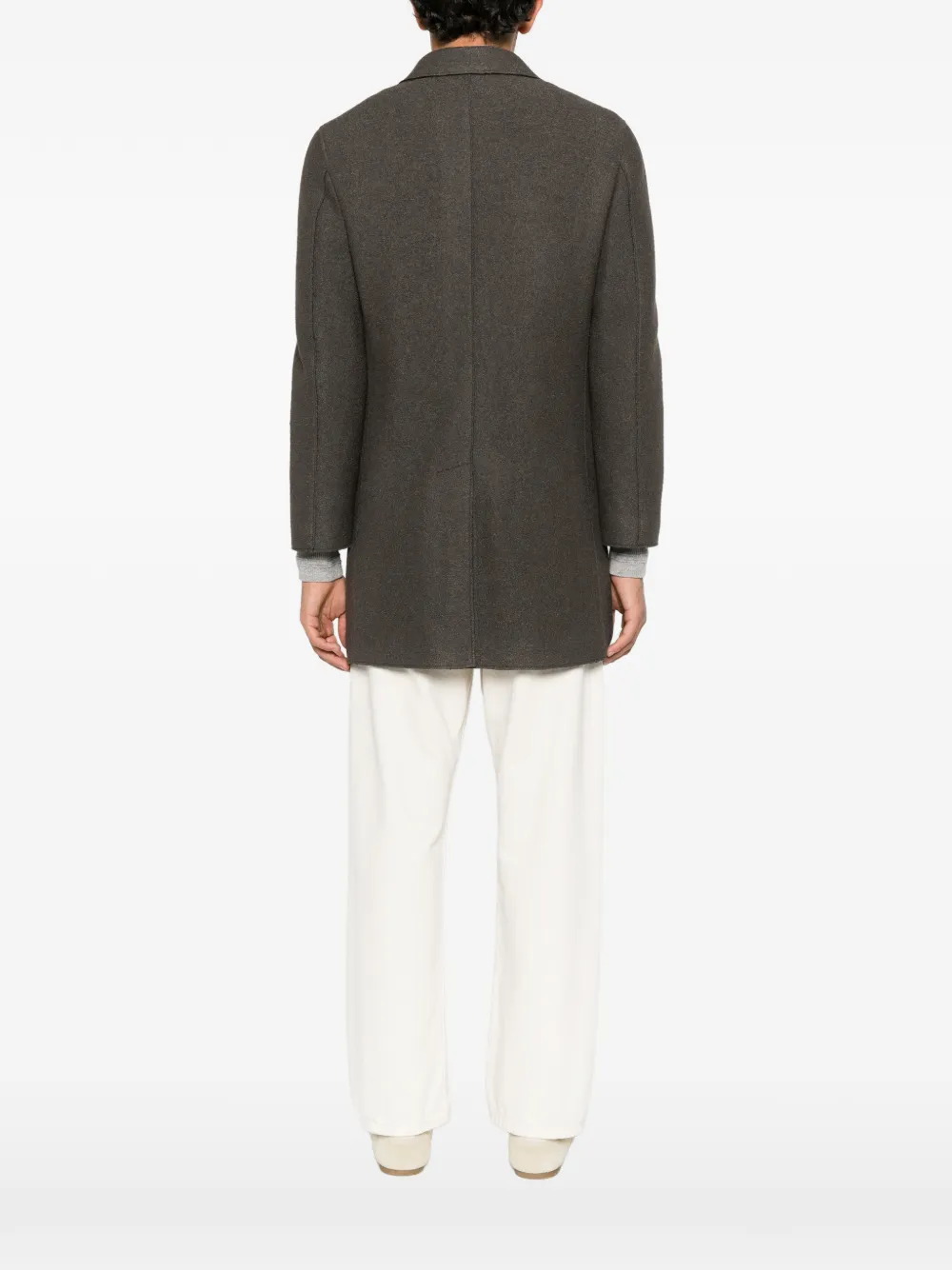 Manuel Ritz single-breasted notched-lapel coat Groen