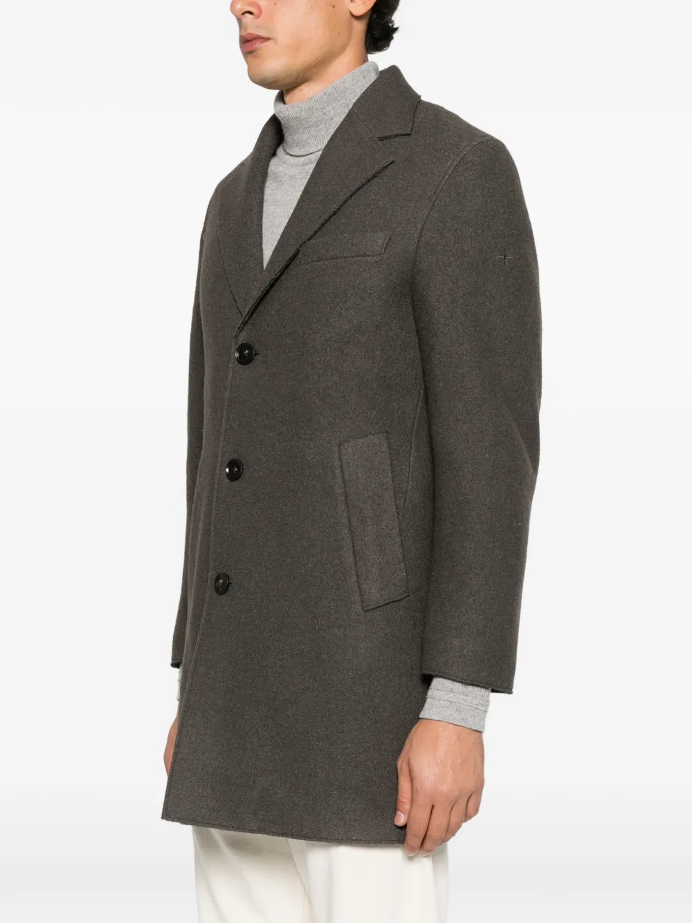 Manuel Ritz single-breasted notched-lapel coat Groen
