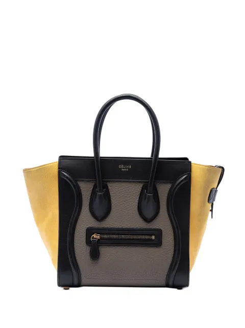 Celine Pre-Owned 2015 Micro Tricolor Leather Luggage tote bag