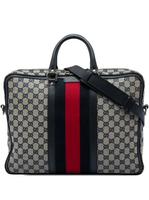 Gucci Pre-Owned 2016-2026 GG Canvas Web Briefcase business bag