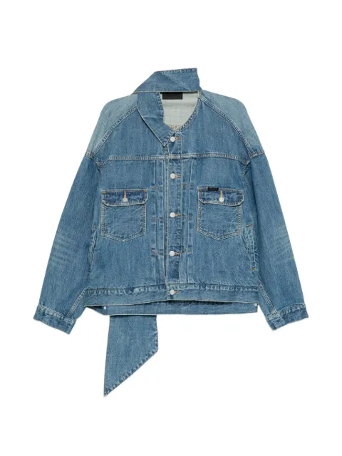 Keisukeyoshida tied-collar denim jacket