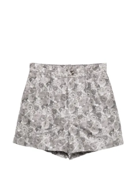 MOTOGUO  floral-jacquard shorts