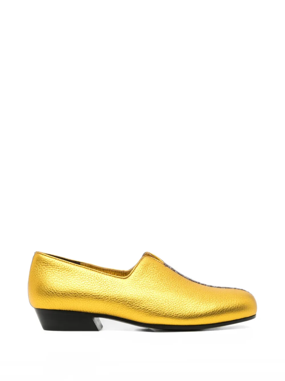Chén Sifān metallic-effect textured-finish mules - Oro