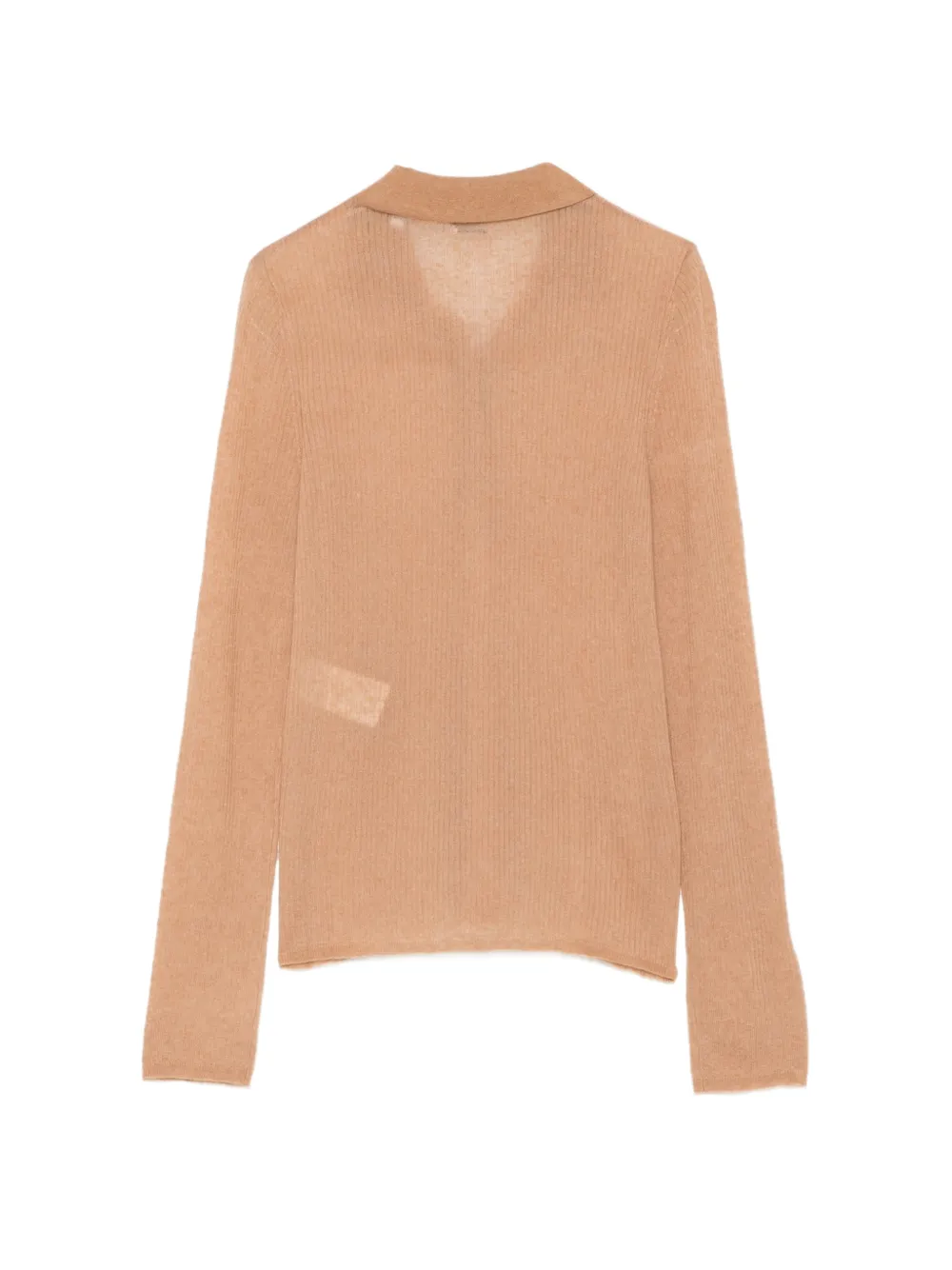 ASPESI ribbed-knit long-sleeve polo top Beige