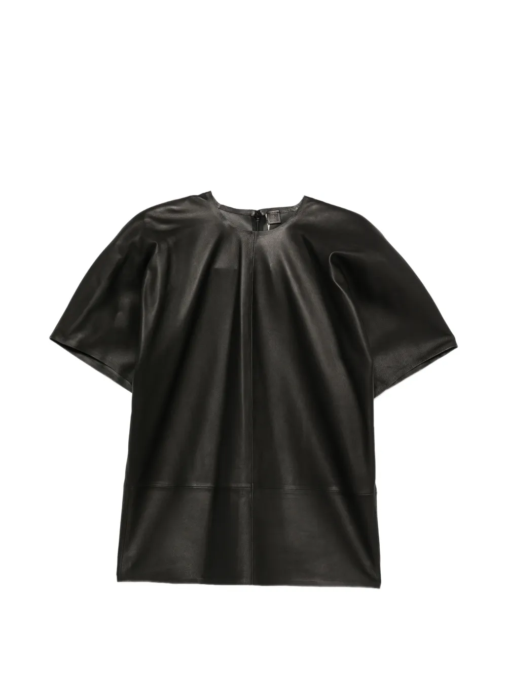 TOTEME short-sleeve leather T-shirt - Nero