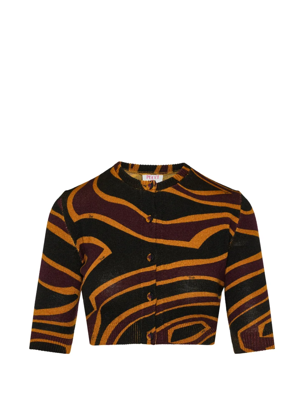 PUCCI Labirinto abstract-print cropped cardigan - Nero