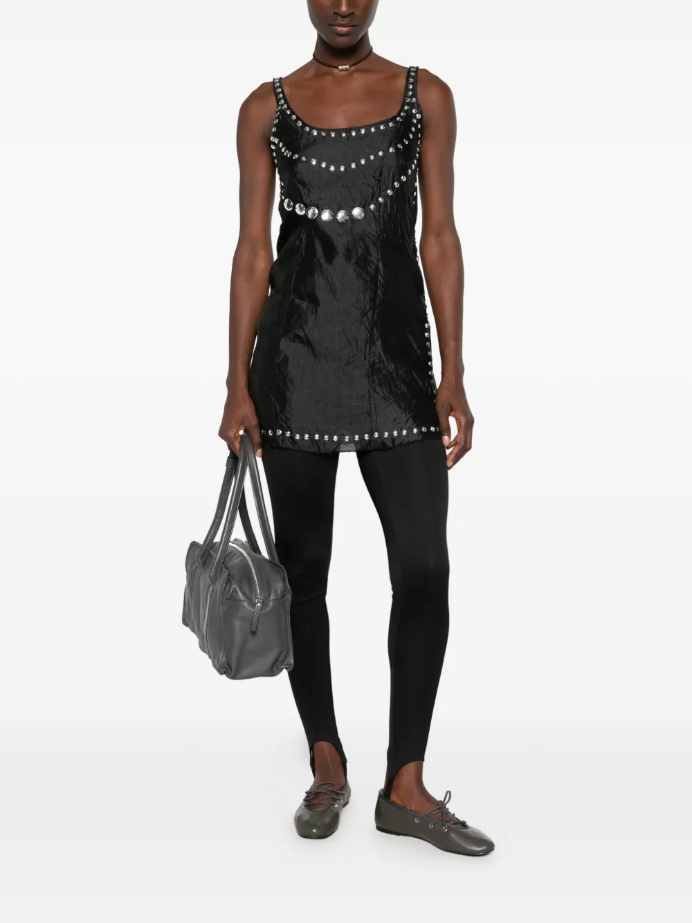 Gimaguas Claude mini-jurk met studs Zwart