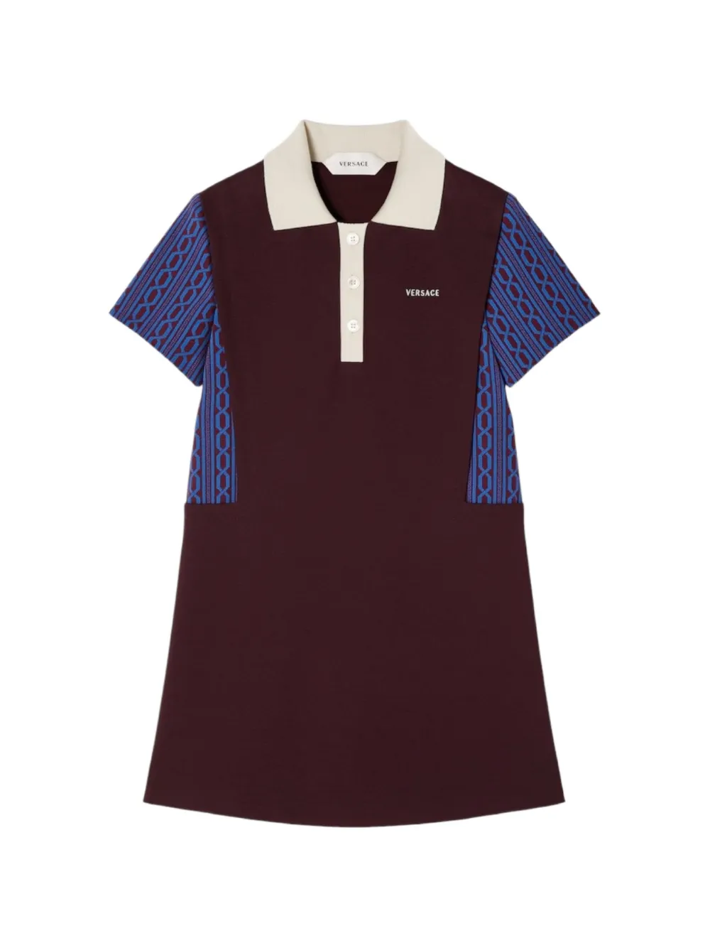 Versace Kids Abito modello polo Greca a maniche corte - Rosso