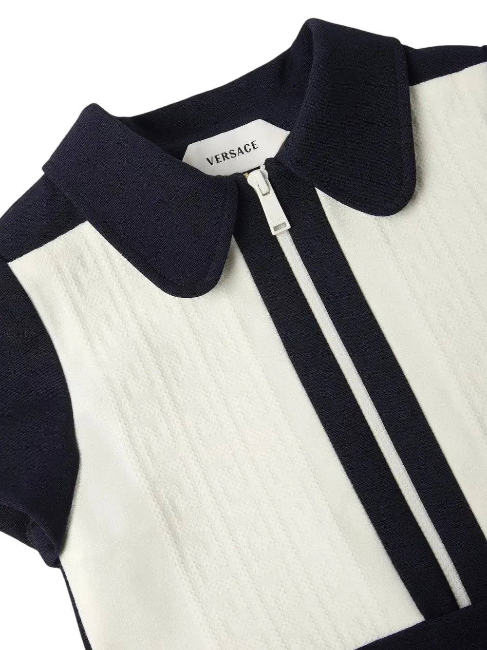 Versace Kids Greca-pattern zip-up dress Blauw