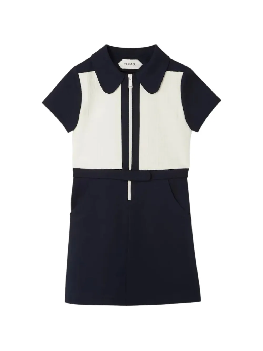 Versace Kids Abito con motivo Greca e zip - Blu