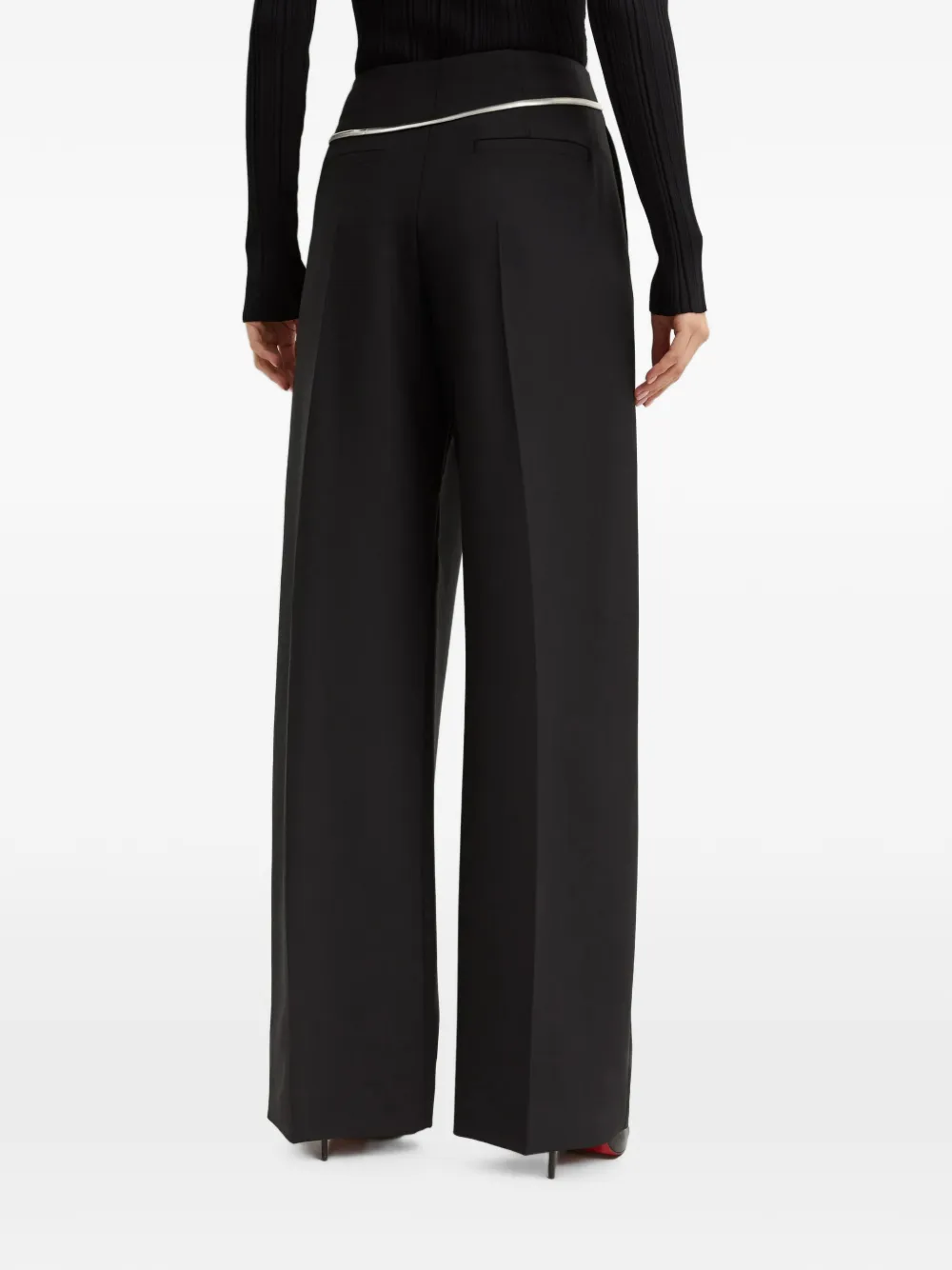 Sportmax Plooibroek met afneembare band Zwart