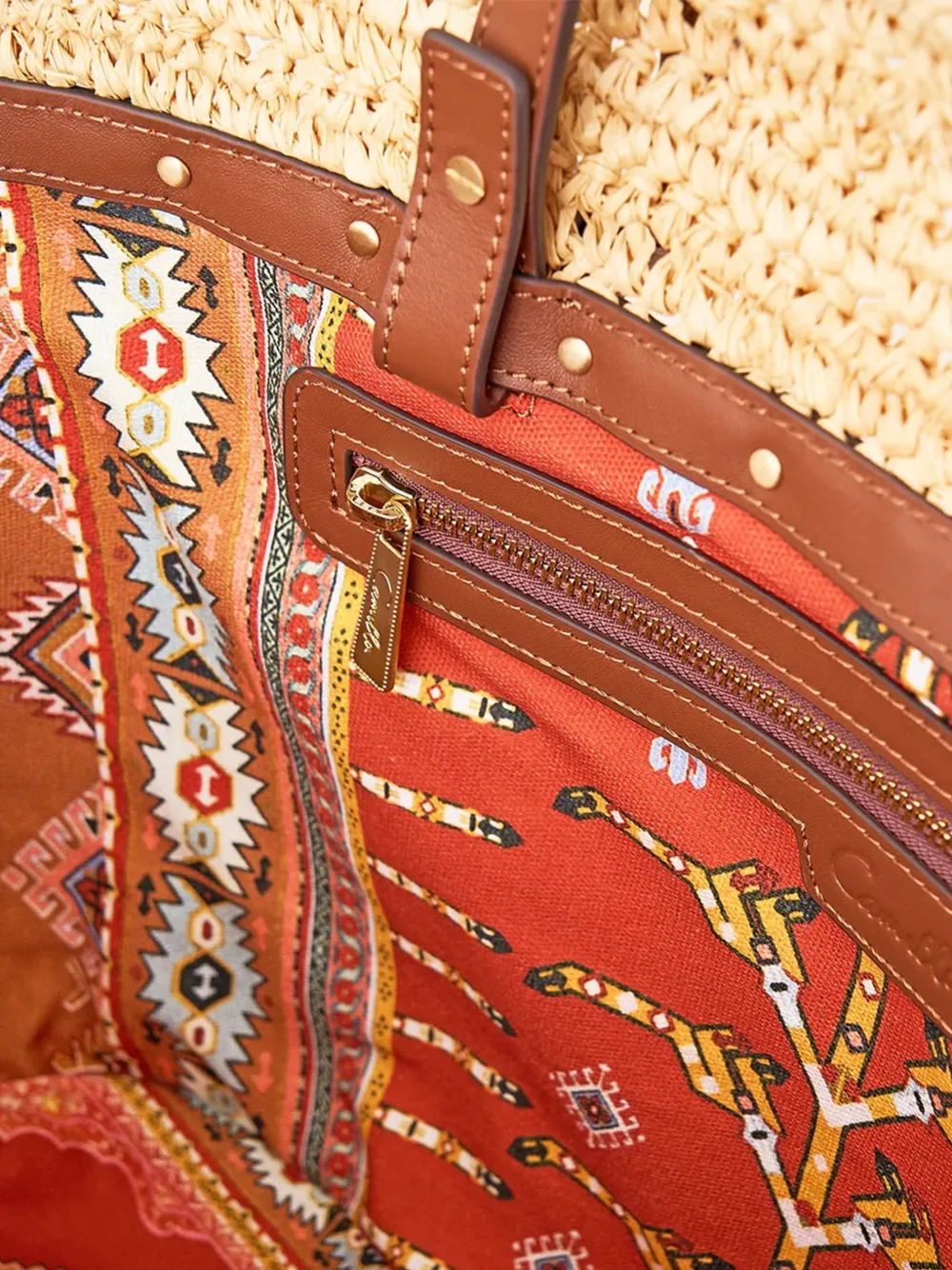 Camilla tassel-embellished raffia tote bag Beige