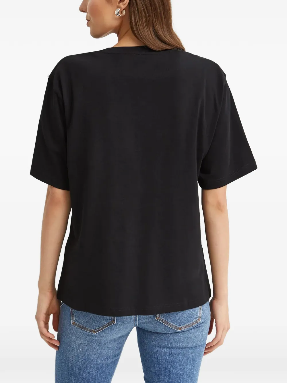 Sportmax Katoenen T-shirt met tekst Zwart