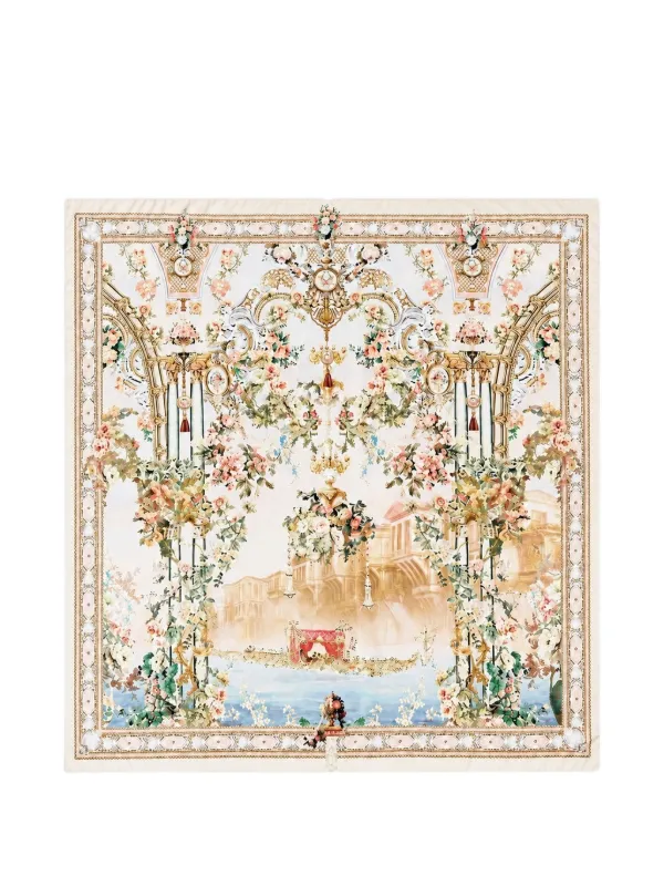 Camilla Twilight in Istanbul Printed Square Scarf in Neutrals