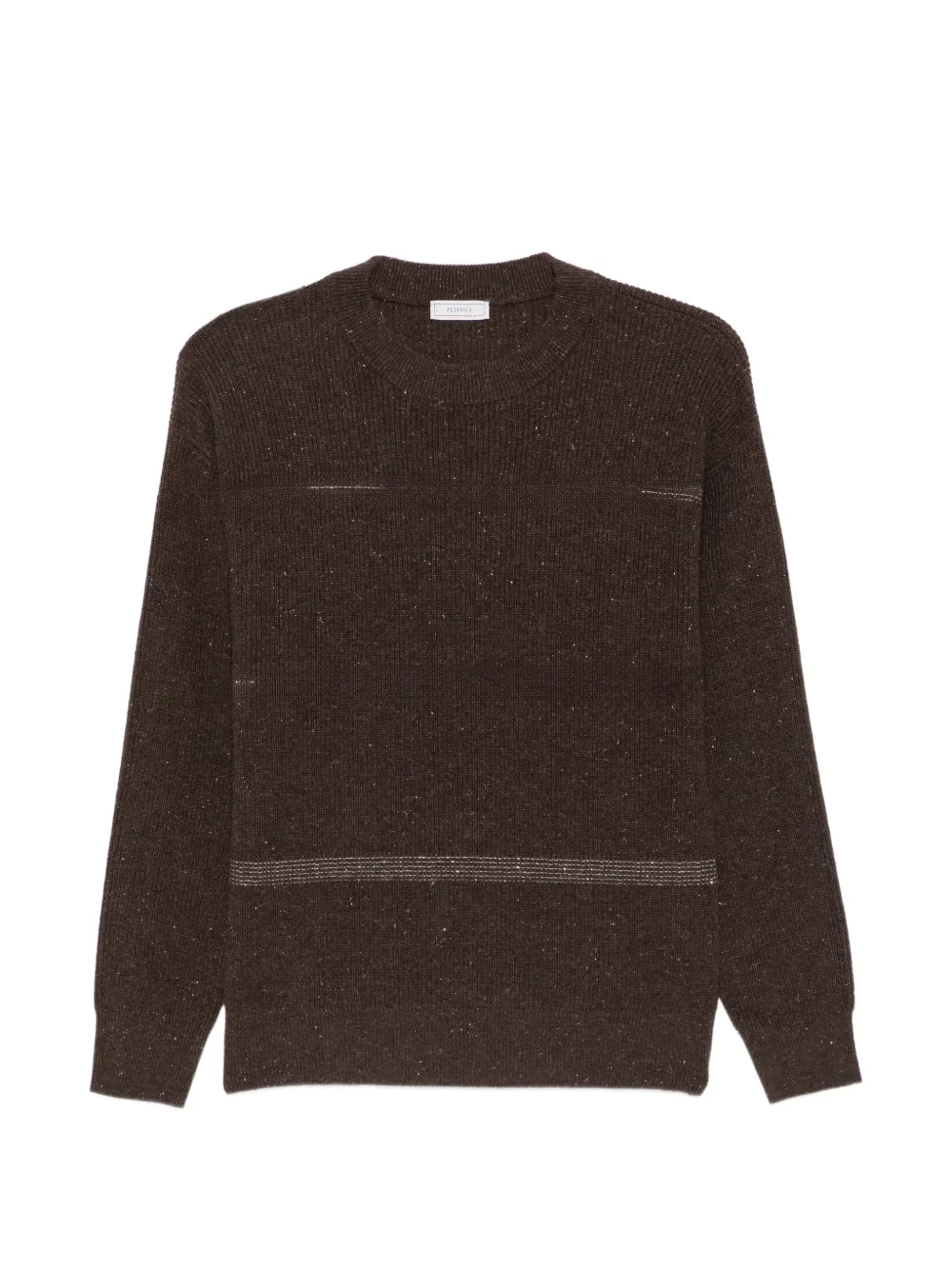 Peserico sequin-embellished striped sweater - Brown