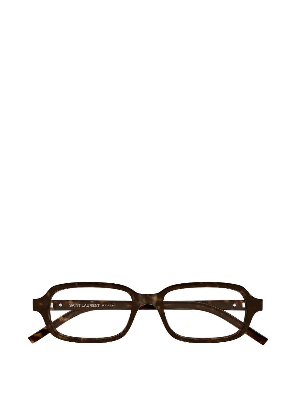 Saint Laurent Eyewear Bril met rechthoekig montuur en schildpadschild montuur Bruin