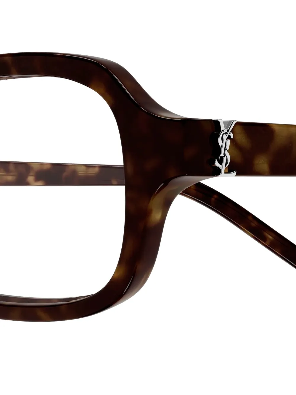 Saint Laurent Eyewear Bril met rechthoekig montuur en schildpadschild montuur Bruin