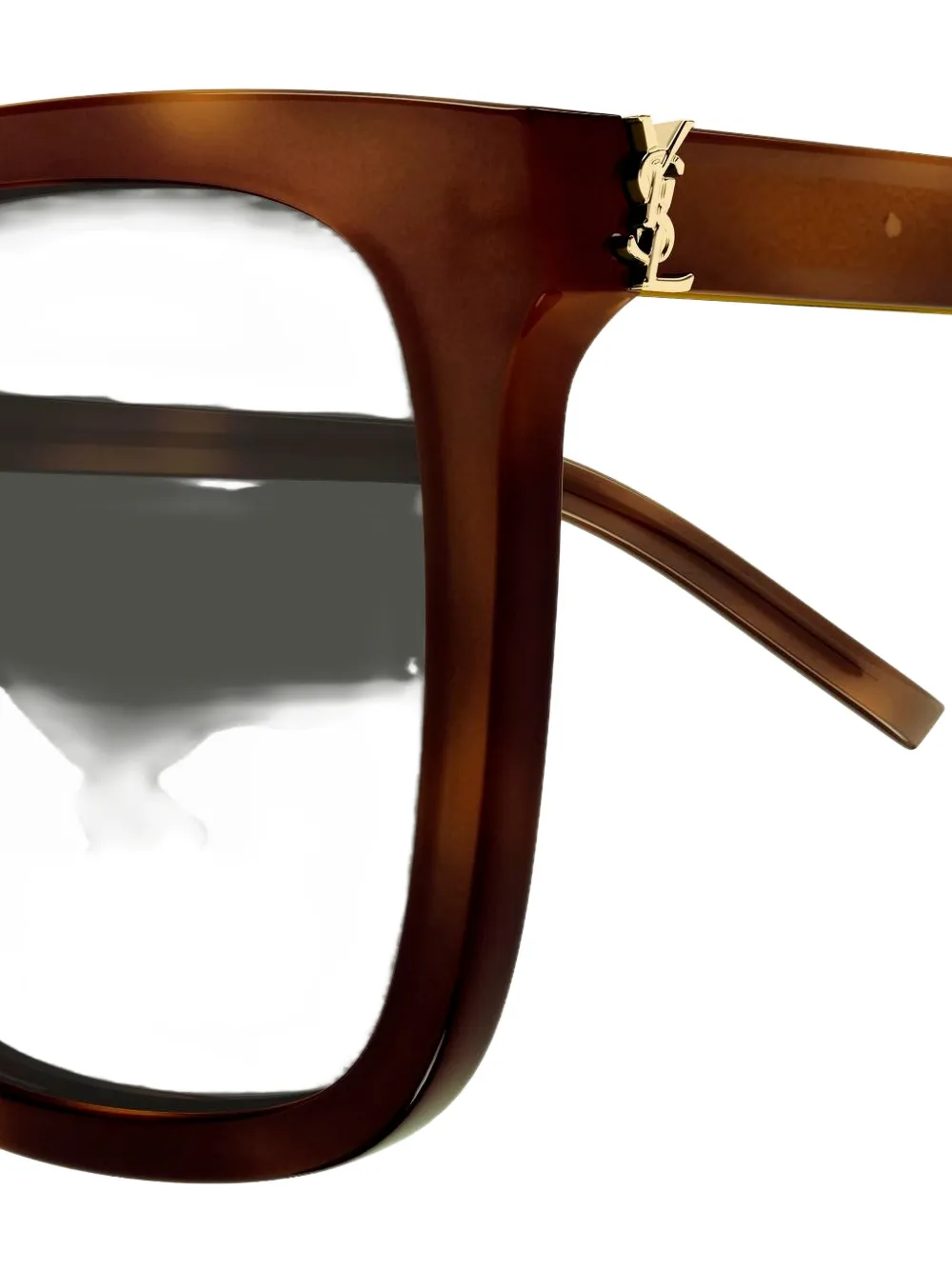 Saint Laurent Eyewear Zonnebril met vierkant montuur Bruin