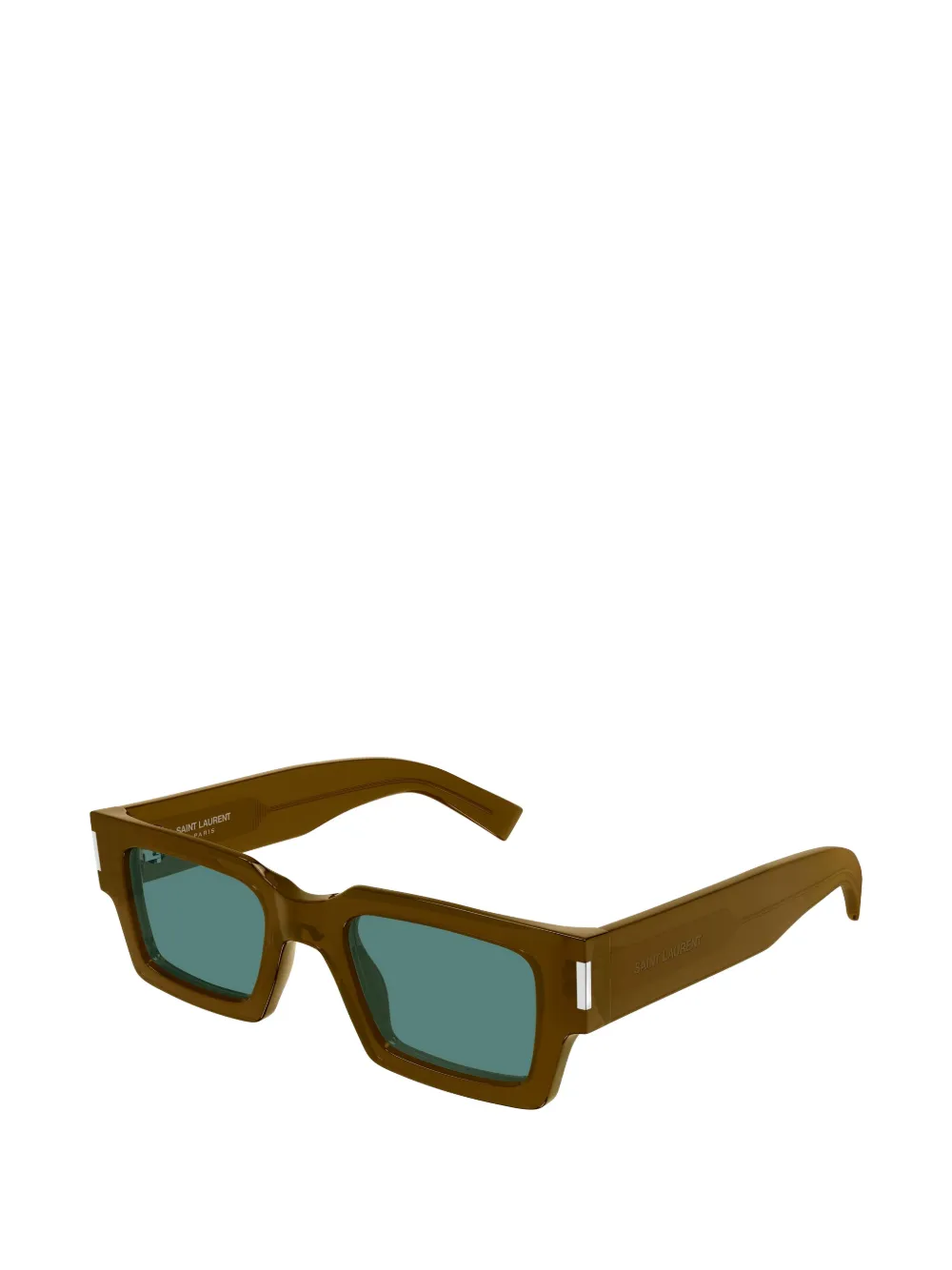 Saint Laurent Eyewear Zonnebril met rechthoekig montuur Groen