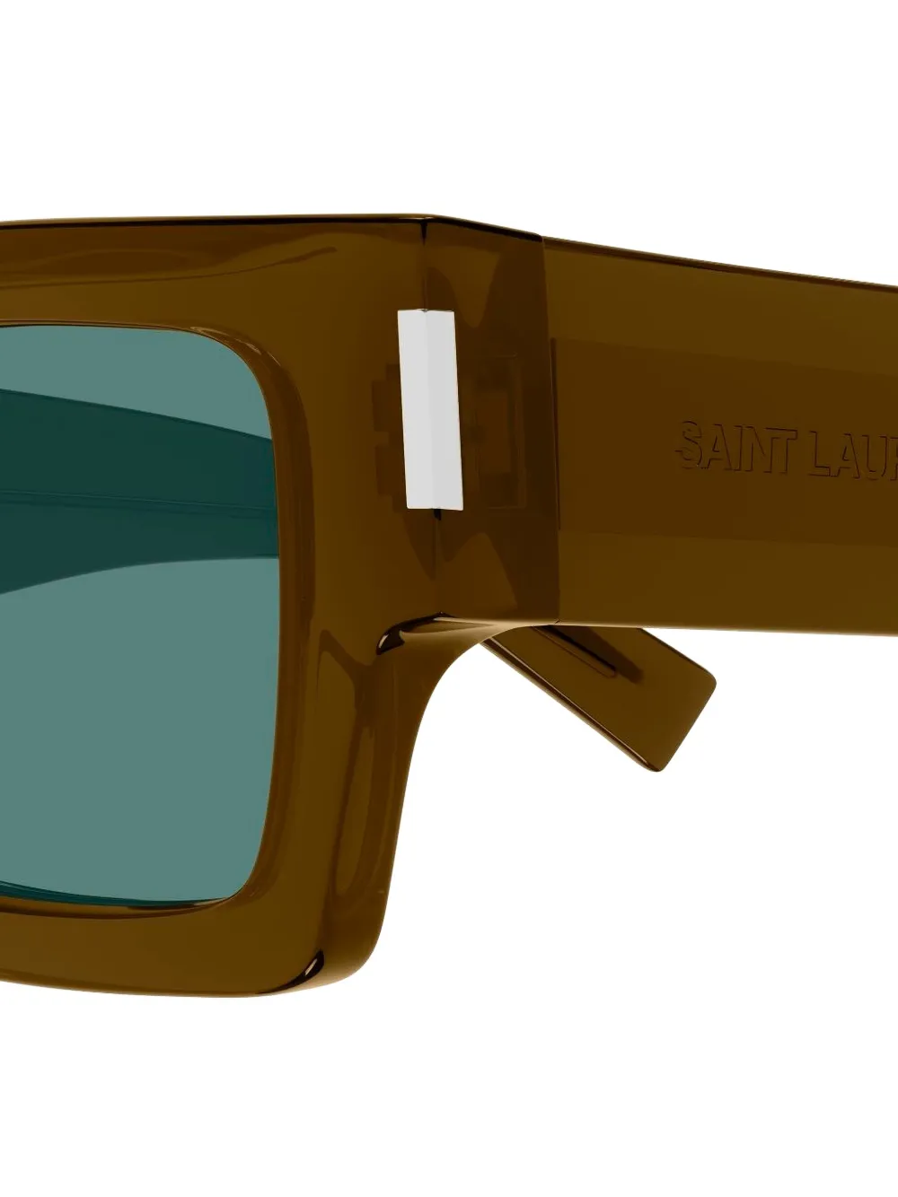 Saint Laurent Eyewear Zonnebril met rechthoekig montuur Groen