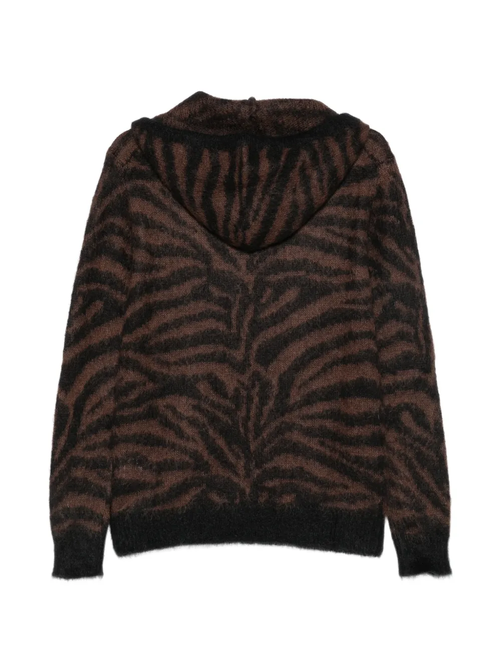 P.A.R.O.S.H. Lamu geborstelde hoodie met zebraprint Bruin