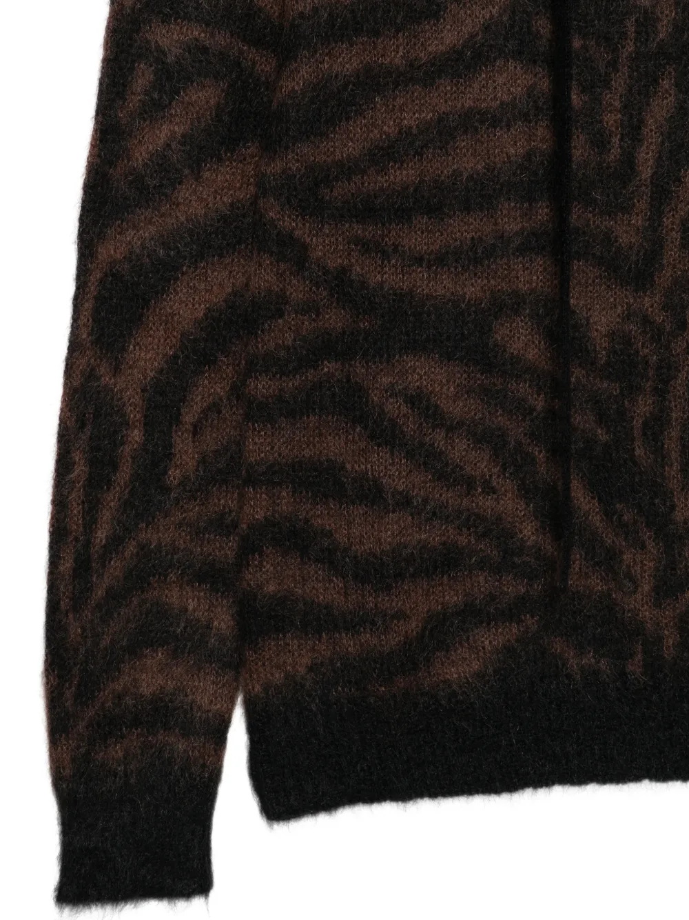 P.A.R.O.S.H. Lamu geborstelde hoodie met zebraprint Bruin