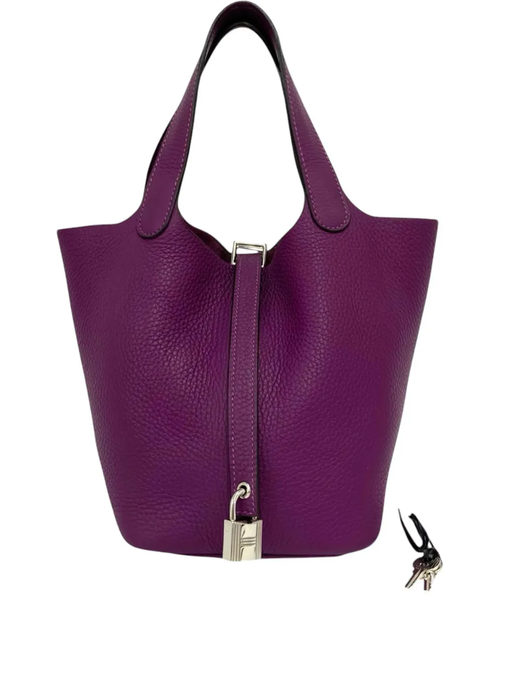 Hermès Pre-Owned 2021 Clemence Picotin Lock 18 Handbag | Purple