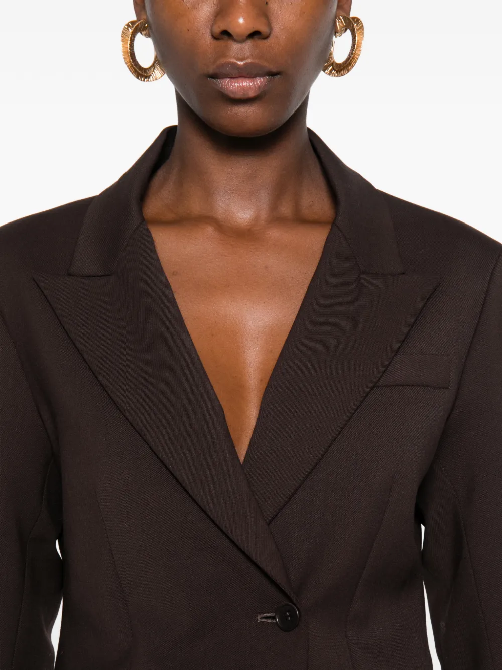 P.A.R.O.S.H. puff-sleeve peak-lapel blazer Bruin
